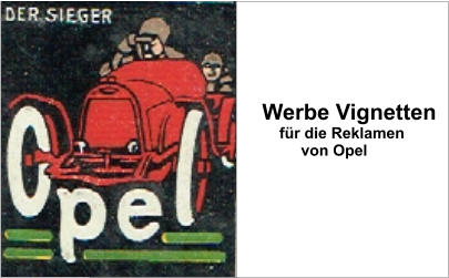 Werbe Vignetten      für die Reklamen           von Opel
